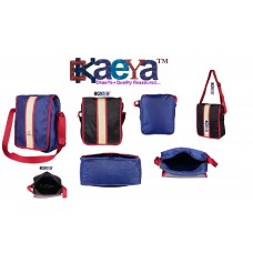 OkaeYa Polyester Casual Sling/Messenger Bag (Black and blue)